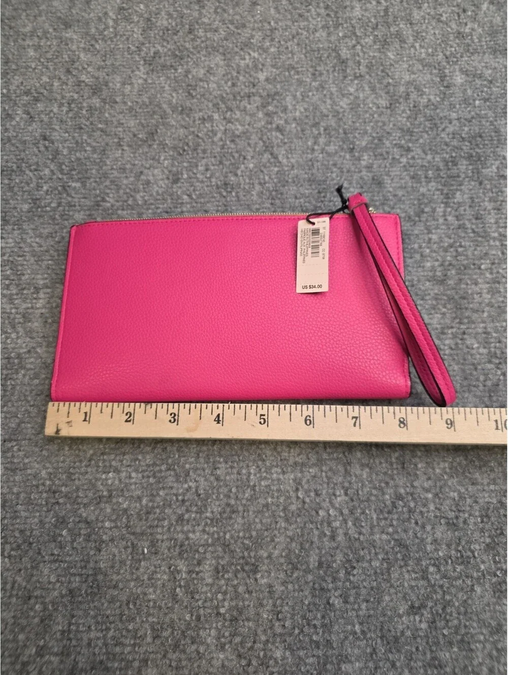 NWT Victoria's Secret Fuchsia Pink Pebbled Leather Wristlet Wallet Clutch - Picture 5 of 6